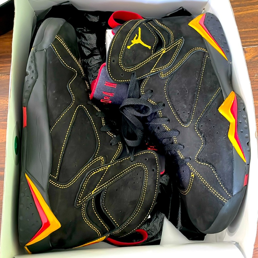 Air jordan retro 7 citrus orange gold black nice shape fast shipping CU9307-081